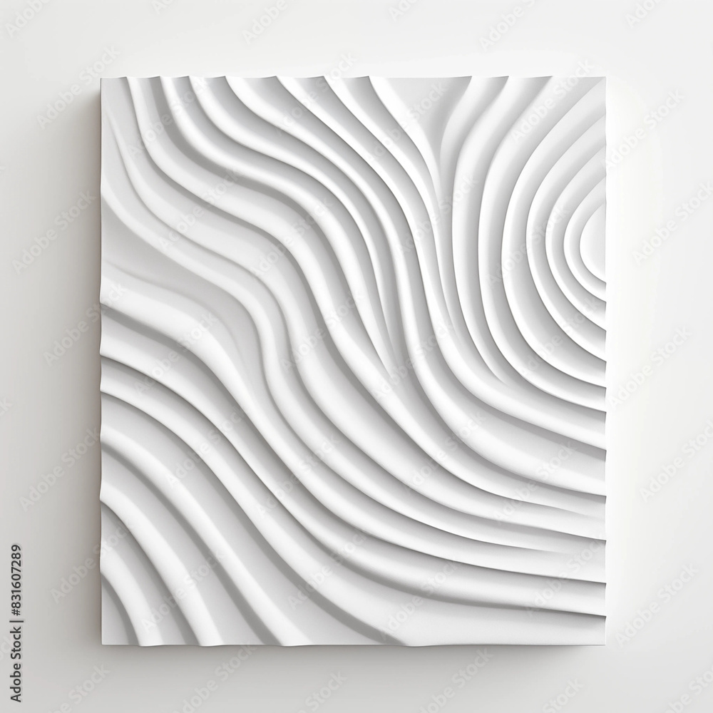 Poster white abstract 3d background with smooth wavy lines