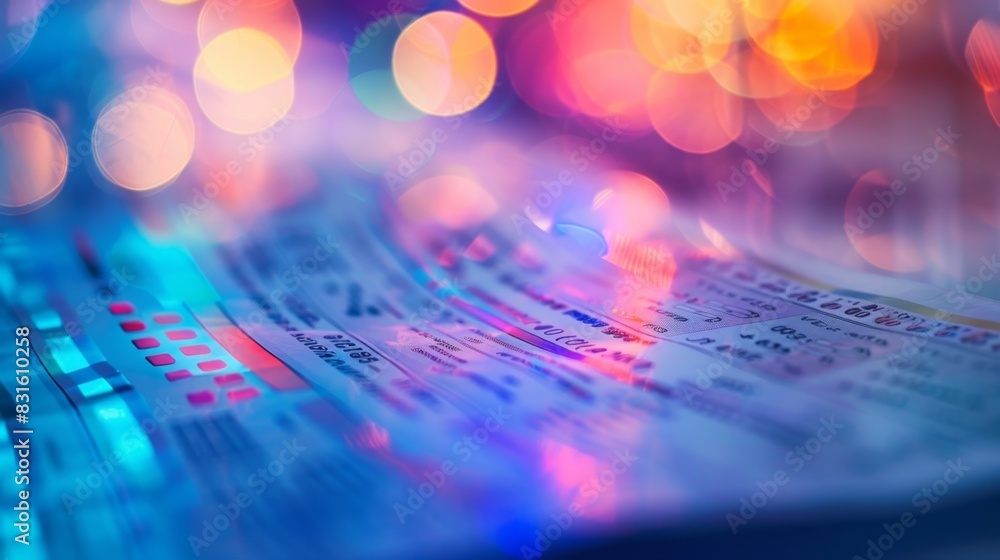 Aufkleber a worn out paper bank statement transforming into an interactive digital dashboard.