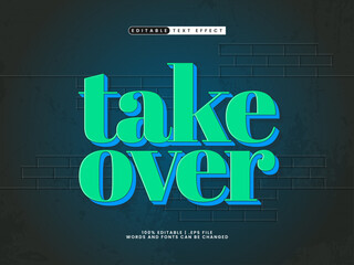 take over editable text effect in super and simple text style