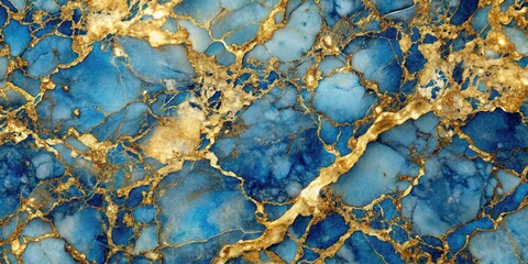 Gold and blue marble stone textured background wallpaper