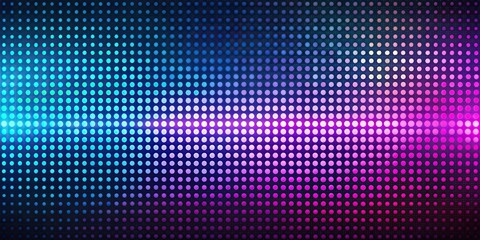 Seamless halftone dotted digital technology background with neon lights and fade effect
