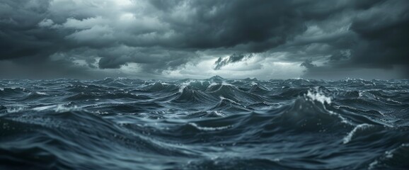 Abstract Stormy Sea With Turbulent, Angular Waves, Background