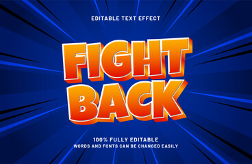 fight back editable text effect in happy and game text style