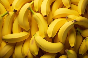 Close up shot of group of bananas, generative ai