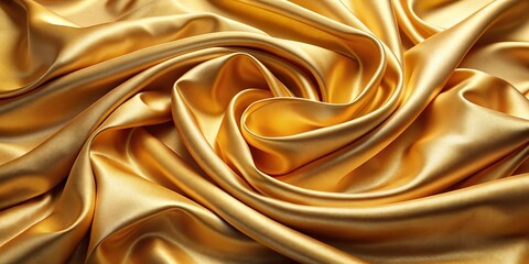 Gold satin smooth fabric with a luxurious sheen on a background