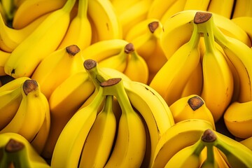Close up shot of group of bananas, generative ai