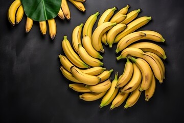 Close up shot of group of bananas, generative ai