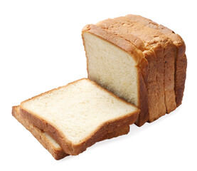 Pieces of fresh toast bread isolated on white