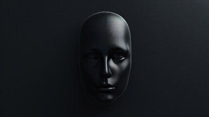 Abstract black mask on a dark background. Represents anonymity and privacy concerns in digital surveillance.