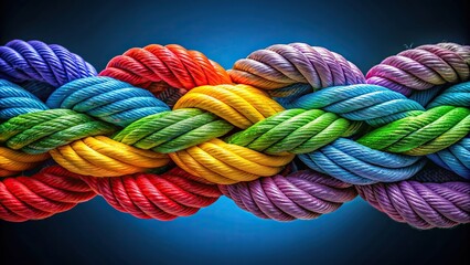 Colorful team rope symbolizing diverse strength and partnership