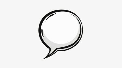 White circle with a black outline. The circle is a speech bubble