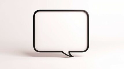 A black and white image of a white box with a speech bubble inside