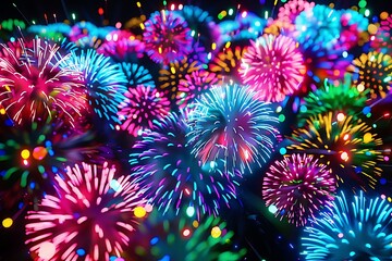 Festive fireworks emoji with colorful explosions