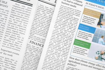 Obraz premium Different newspapers as background, closeup