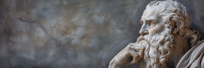 Statue of a Greek philosopher thinking