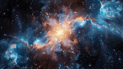 Fototapeta premium a large star cluster in the constellation with a bright blue center