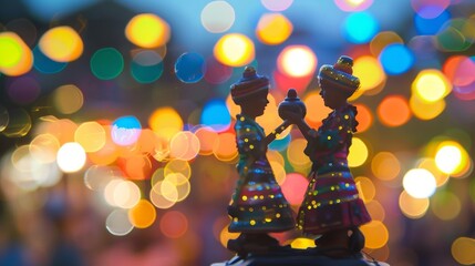 Two individuals participating in a barter trade representing the exchange of goods and services in a traditional economy.