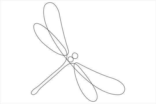 recommend clip art:  Dragonfly continuous one line art drawing of outline vector illustration