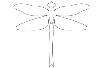  Dragonfly continuous one line art drawing of outline vector illustration