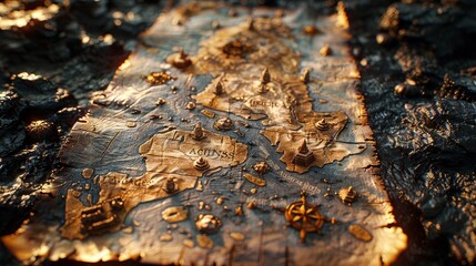 a close up of a piece of metal with gold paint