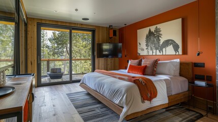 A sustainable pet-friendly hotel with minimalist rooms and eco-friendly pet amenities