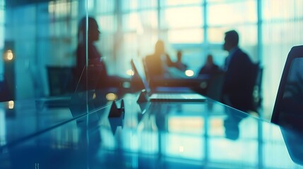 Fototapeta premium Business people conference and meeting in modern office : Generative AI