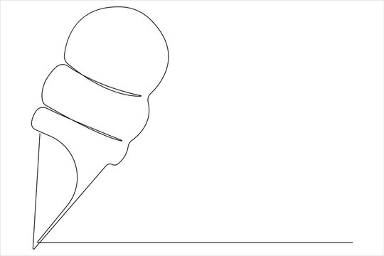 recommend clip art:  Continuous one line art drawing of delicious and cool fresh ice cream, minimalism design outline vector

