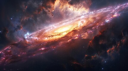 Fototapeta premium a large galaxy with a spiral galaxy in the background