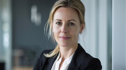 Obraz premium Portrait of a attractive business woman at office : Generative AI