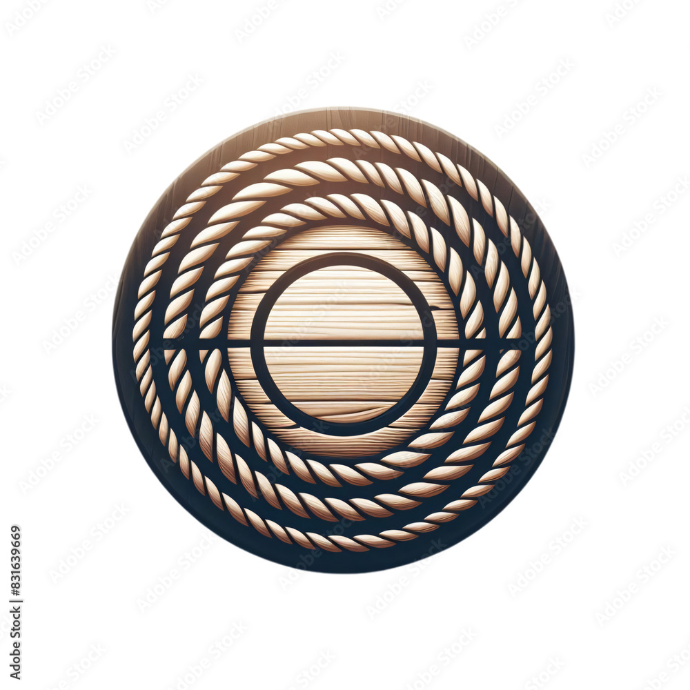 Poster round circular wooden rope text base 3d 2d element for composition