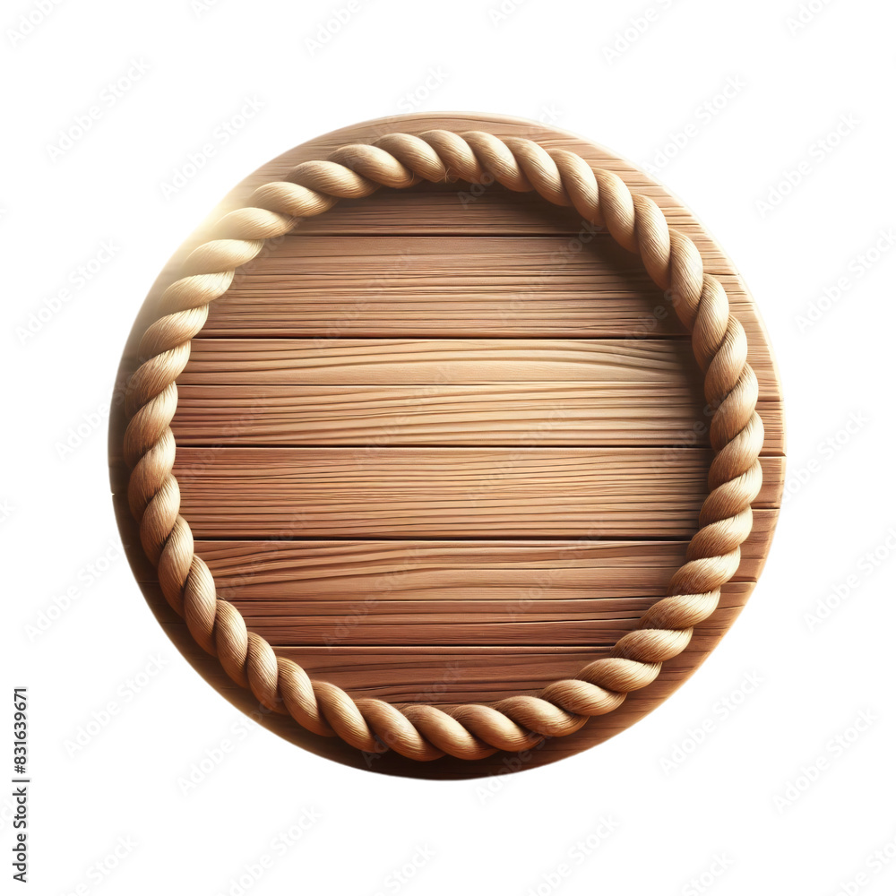 Poster round circular wooden rope text base 3d 2d element for composition
