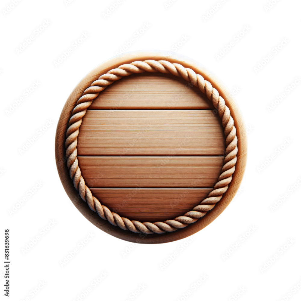 Poster round circular wooden rope text base 3d 2d element for composition