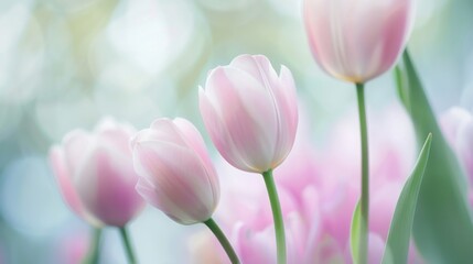 Fototapeta premium Calm and Serene Landscape with Soft Pastel Colors, Featuring a Tranquil Beach Scene at Sunrise. Peaceful Ocean Waves, Gentle Sky Hues, and Relaxing Atmosphere Perfectly Captured.