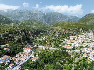 Dhermi from a drone, Village in Ceraunian Mountains, Albania