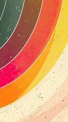 Vibrant Groovy Retro Background with Colorful Gradient Rings