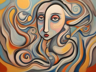 Lady Portrait Surreal Abstract Art