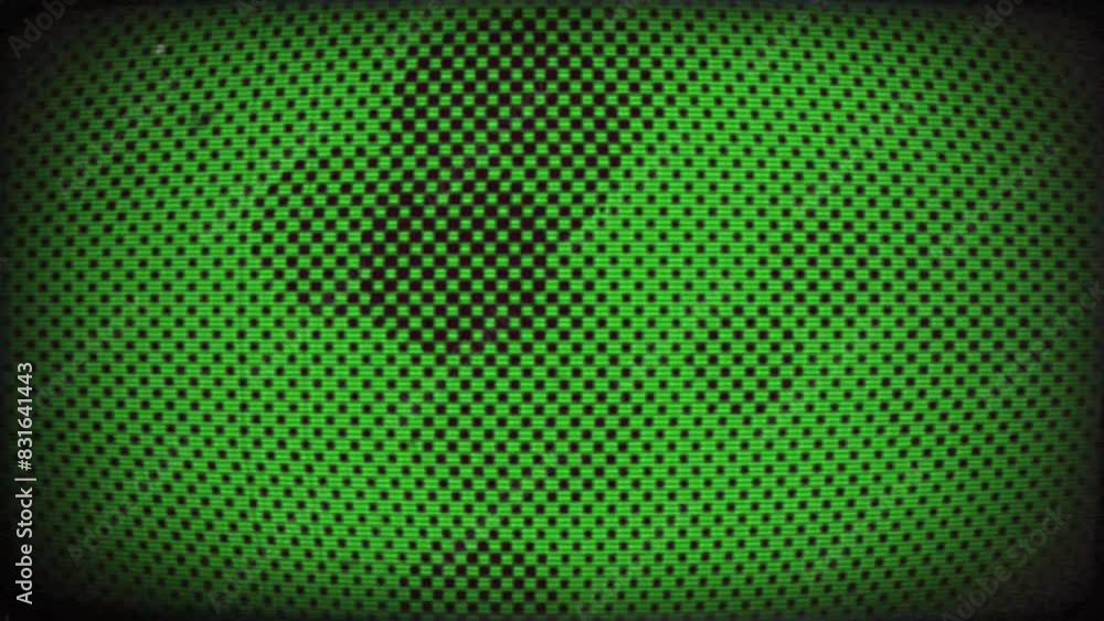 Poster television or computer screen with heavily distorted images, flashes, glitches and static