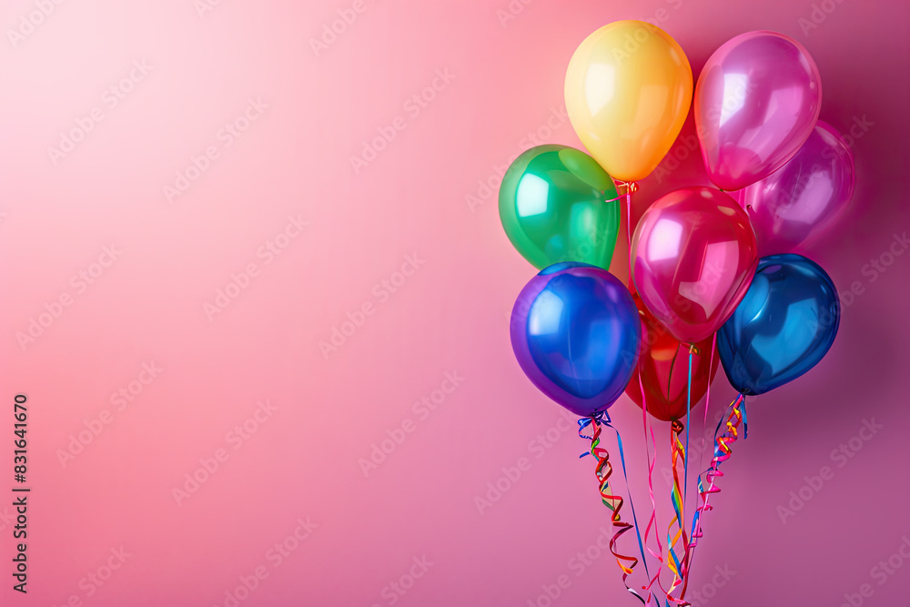 Aufkleber a bunch of colorful balloons are floating in the air. the balloons are of different colors and sizes