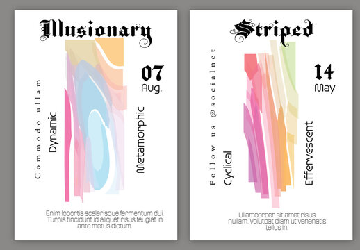 Flyer A4 with Abstract Shuttered Glass Shape Simple on White Background
