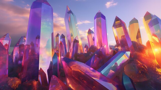 19. Step into a realm of giant crystals, where prismatic formations stretch as far as the eye can see, refracting light into a kaleidoscope of colors.
