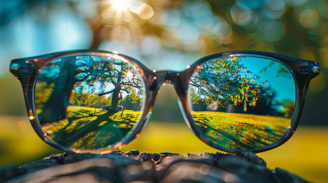 Vision seen through lenses or glasses