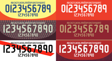 collection soccer font 2024 south america, team south american national team 2024, kit sport style font. football style font points inside, sports style letters and numbers for soccer team  © fabian
