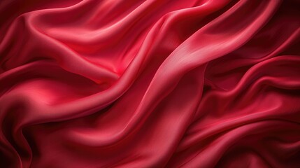 Fototapeta premium Red Satin Silk Background, Abstract Fabric Wallpaper