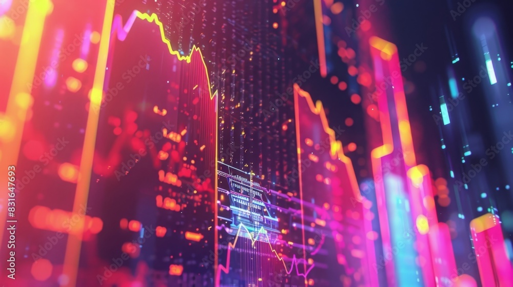 Poster a fusion of art and finance as charts and graphs are transformed into a visual masterpiece.