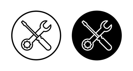 Repair icon vector isolated on white background. Wrench and screwdriver icon. settings vector icon. Maintenance. tools