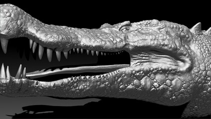 Deinosuchus Sculpting 3d rendering