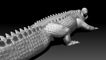 Deinosuchus Sculpting 3d rendering