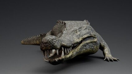 Deinosuchus Big Crocodile Model of background, 3d rendering