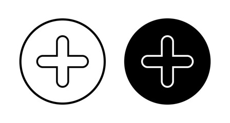 Obraz premium Plus Icon vector isolated on white background. Add plus icon. Addition sign. Medical Plus icon