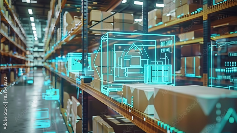 Poster smart warehouse management system using augmented reality technology to identify package picking and
